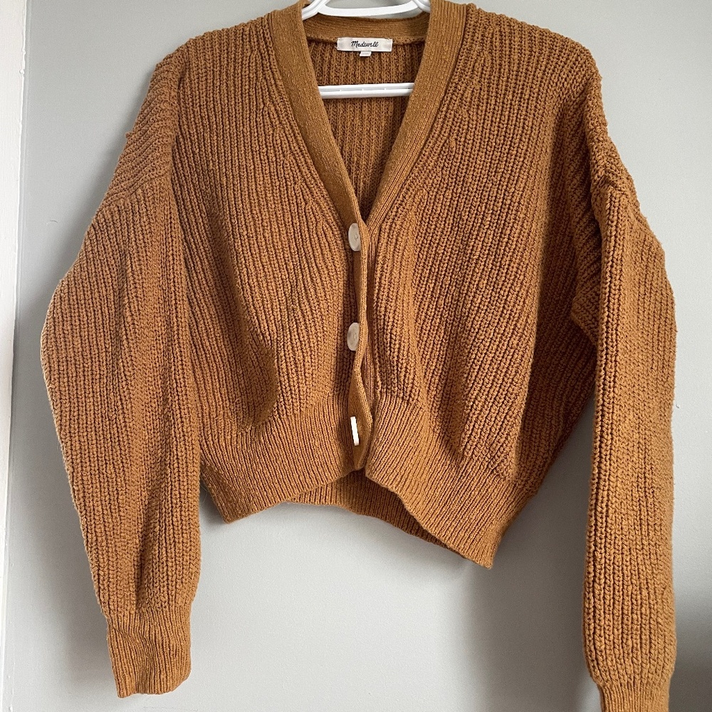 Madewell Mustard Knit Cardigan - Size Large